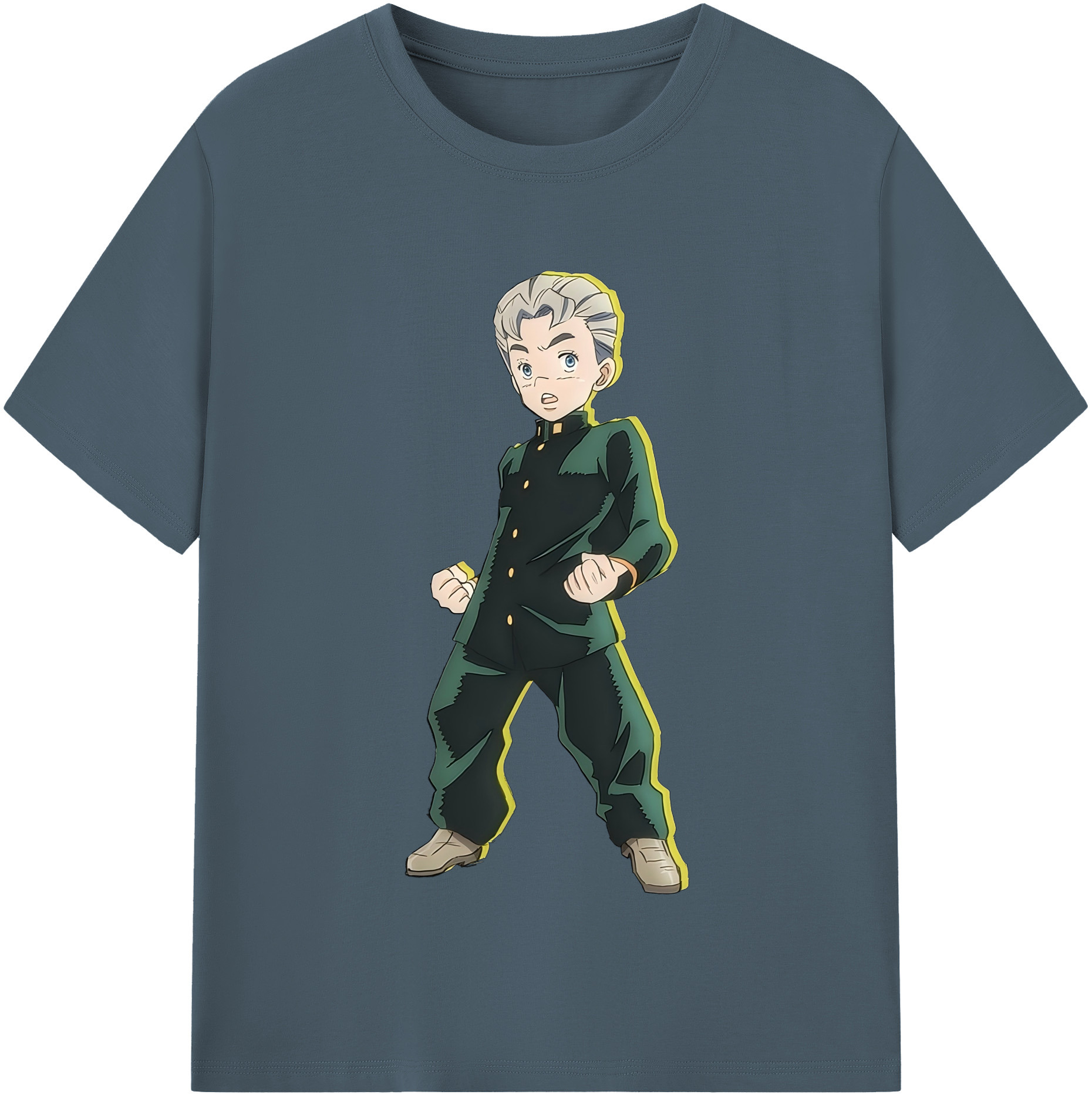 （画像用） ジョジョの奇妙な冒険 広瀨康一 JoJo's Bizarre Adventure Hirose Koichi 綿100％半袖Tシャツ（フロントプリント）